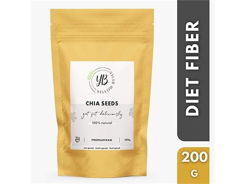 Yellow Bytes Chia Seeds - Premium Raw, 200 g