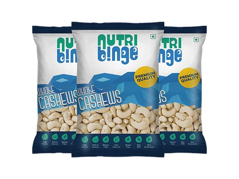 Nutri Binge Natural Whole Cashews, 100 g