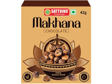 Sattviko Chocolate Makhana With Added Sesame Seeds, 42 g