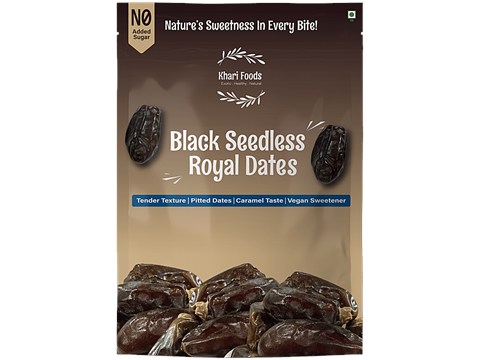 Khari Foods Black Seedless Royal Dates, 400 g