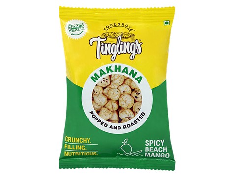 TINGLINGS Popped & Roasted Makhana - Spicy Beach Mango, 22 g