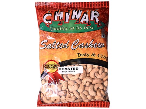 Chinar Salted Cashew - Roasted, No Added Oil, Tasty & Crispy, 500 g