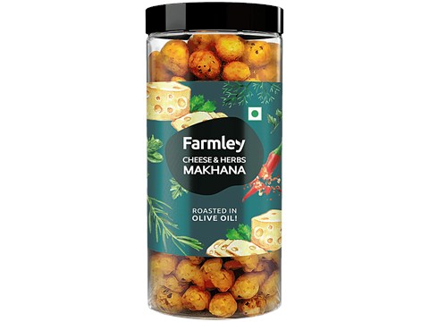 Farmley Cheese & Herbs Makhana - Roasted In Olive Oil, Rich In Protein, Calcium, Yummy Snacks, 83 g