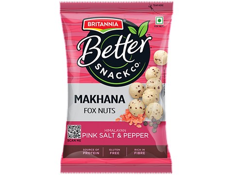 Britannia Better Snack Co.Makhana/Foxnuts - Himalayan Pink Salt & Pepper, 20 g