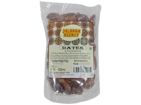 Jalaram Dates - Rich In Vitamins, Minerals, Energy & Fibre, No Preservatives, 500 g