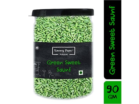 Tummy Pops Mouth Freshener/ Mukhwas - Nukkad Green Sweet Saunf, After-Meal Digestive, 90 g