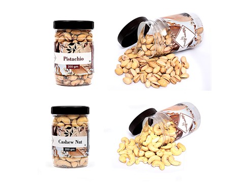 Kitchen Grocery Dry Fruits Combo - Pistachio & Cashew, Vacuum Packed, 400 g