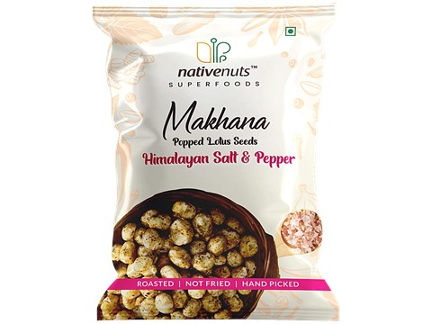 Nativenuts Superfoods Roasted Makhana - Himalayan Salt & Pepper, 15 g