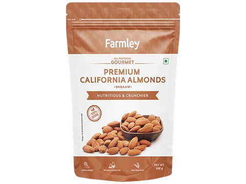 Farmley Premium California Almonds - Rich In Protein, Unpolished, No Adulteration, 250 g