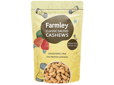 Farmley Classic Salted Roasted Cashews, 150 g