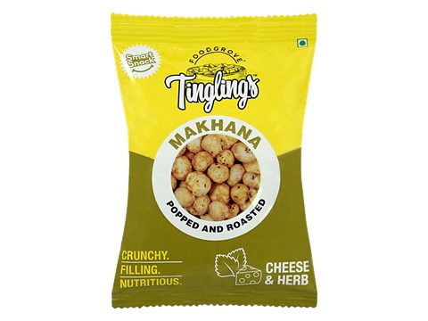TINGLINGS Popped & Roasted Makhana - Cheese & Herb, 22 g