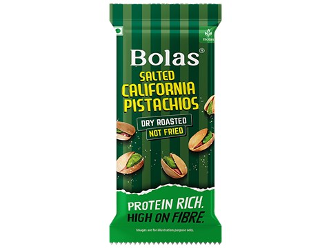Bolas Dry Roasted Salted California Pistachios, 25 g