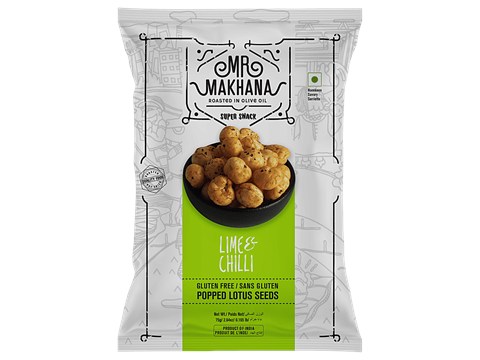 MR. MAKHANA Popped Lotus Seeds - Lime & Chilli, 75 g