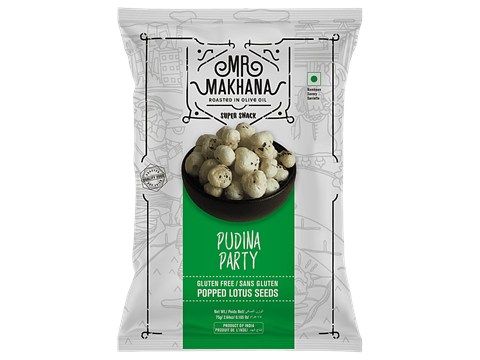 MR. MAKHANA Popped Lotus Seeds - Pudina Party, 75 g