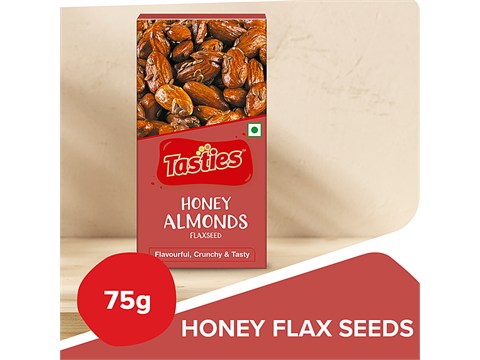 Tasties Honey Almonds With Flaxseed - Flavourful & Crunchy, 75 g