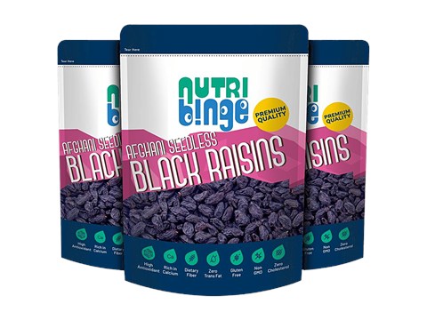 Nutri Binge Afghani Seedless Black Raisins, 200 g