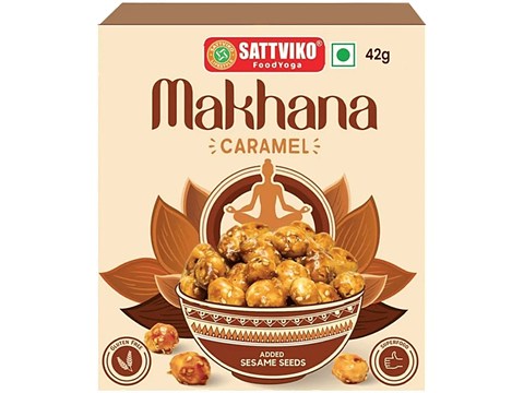 Sattviko Caramel Makhana With Added Sesame Seeds, 42 g