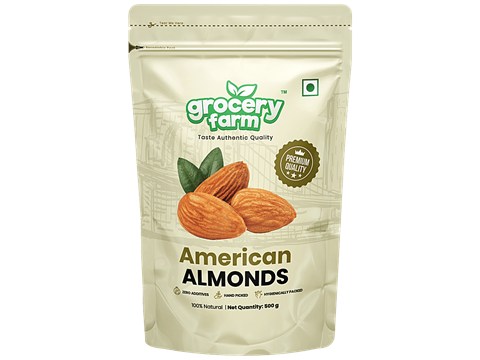 Grocery Farm American Almonds - Premium & Hand Picked, Natural, 500 g