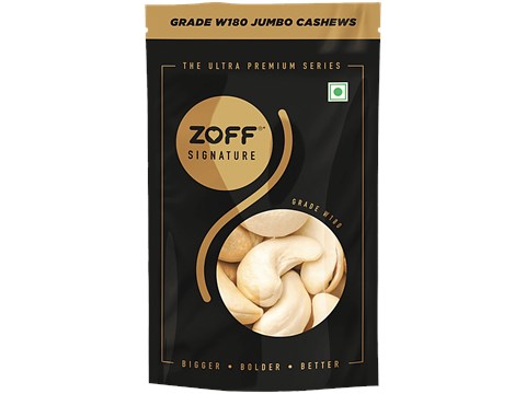 Zoff Signature Grade W180 Jumbo Cashews, 75 g