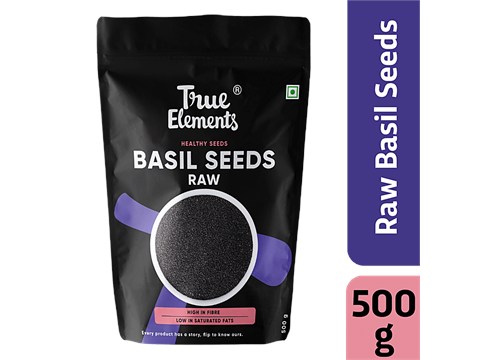 True Elements Raw Basil Seeds, 500 g