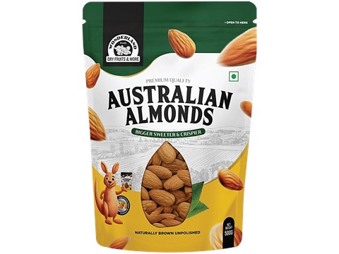 Wonderland Foods Australian Almond - Naturally Brown Unpolished, 500 g