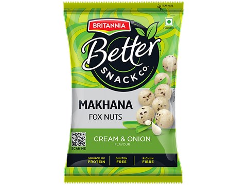 Britannia Better Snack Co.Makhana/Foxnuts - Cream & Onion Flavour, 20 g