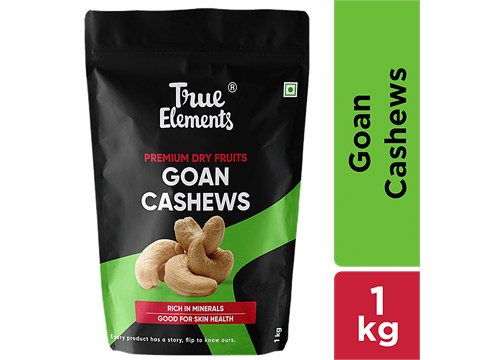 True Elements Goan Cashews - Premium Dry Fruits, Rich In Minerals, Good For Skin Health, 1 kg