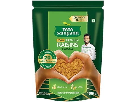 Tata Sampann Premium Raisins/Kishmish - Seedless, 500 g