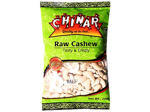 Chinar Raw Cashew - Half, Tasty & Crispy, 200 g