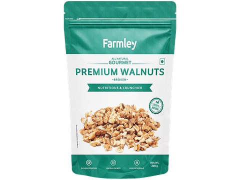 Farmley Premium Broken Chile Walnut Kernels (Akhrot), 200 g