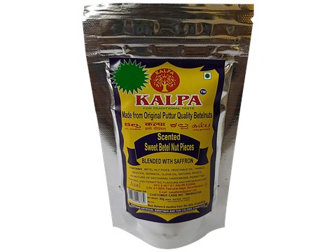 Kalpa Scented Sweet Betel Nut Pieces - Blended With Saffron, 40 g