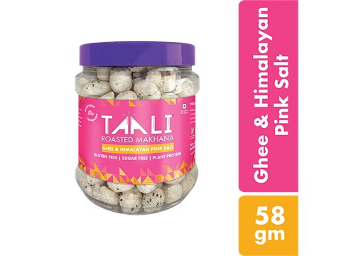 Taali Roasted Makhana - Rich In Plant Protein, Ghee & Himalayan Pink Salt Flavour, 58 g