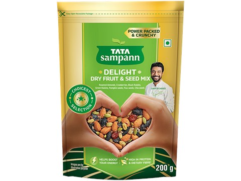 Tata Sampann Delight Dry Fruit & Seed Mix - Power Packed & Crunchy Snack, 200 g