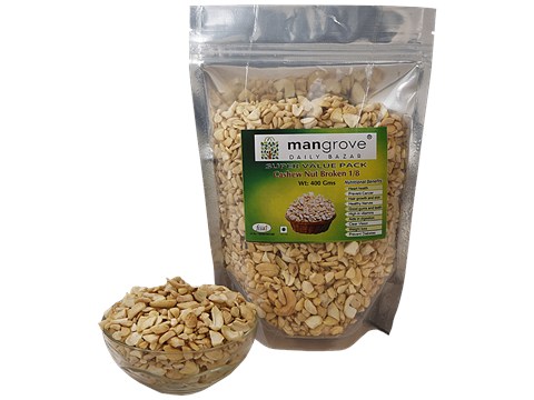 Mangrove Daily Bazar MANGROVE DAILY BAZAR Cashew Nut Broken 1/8 - Rich In Taste, 400 g