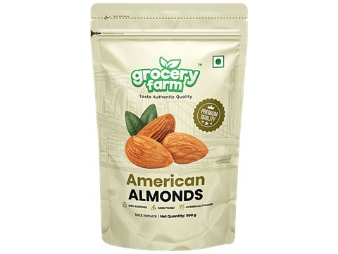Grocery Farm American Almonds - 100% Natural, Premium & Healthy, No Additives, 200 g