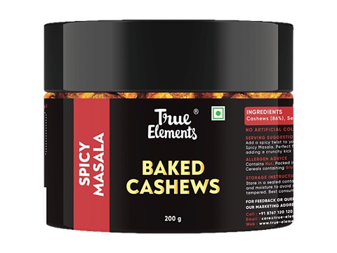 True Elements Baked Cashews - Spicy Masala, 200 g