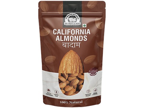 Wonderland Foods California Almonds - Antioxidant Rich, Healthy Snack Option, 500 g