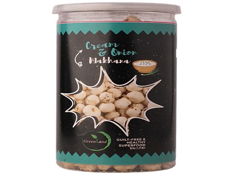 Greenland Roasted Makhana - Cream & Onion Flavour, Healthy Snack, 75 g