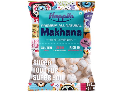 Happilo PremiumAll Natural Fox Nuts- Phool Makhana, Protein, Zero Cholesterol, 200 g