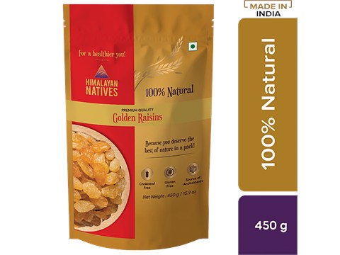 Himalayan Natives Golden Raisins - Rich In Vitamins & Minerals, 450 g