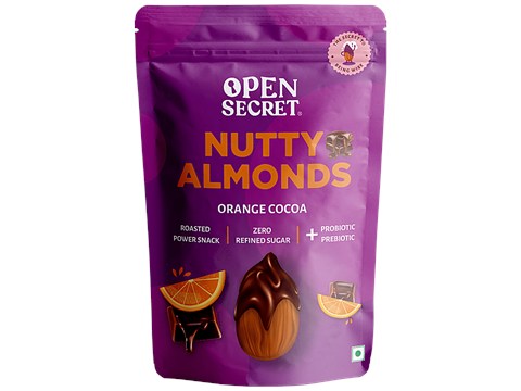 Open Secret Nutty Almonds - Orange Cocoa, Zero Refines Sugar, 135 g