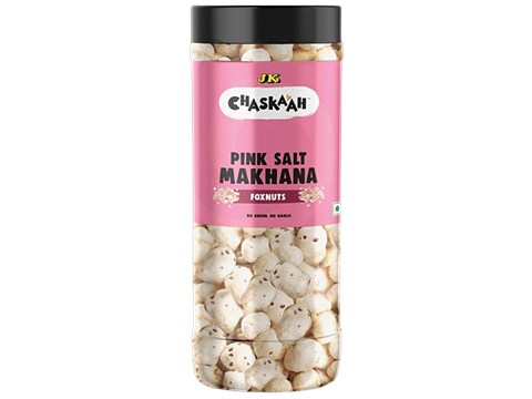 JK Chaskaah Makhana - Himalaya Pink Salt, Dry Roasted, Zero Cholesterol, 70 g