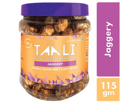 Taali Roasted Makhana - Rich In Plant Protein, Gluten-Free, Jaggery Flavour, 115 g