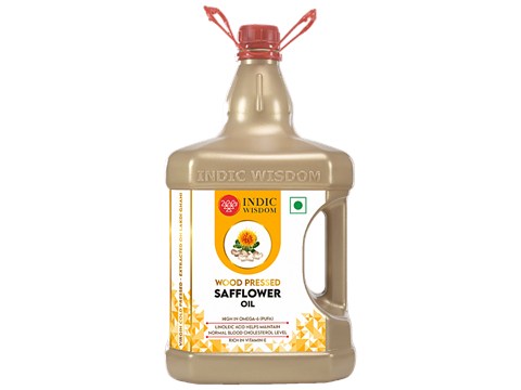Indic Wisdom Edible Safflower Oil - Pure Extract, Rich Aroma & Flavour, 5 L