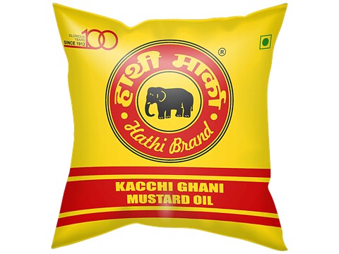 Hathi  Mustard Oil - Pungent Flavour, For Healthy Dishes, Free From Cholesterol & Trans-Fat, 500 ml