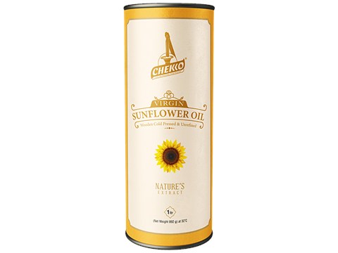 Chekko Cold Pressed Sunflower Oil - Natural, Pure & Unrefined, For Cooking, 1 L