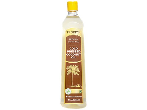 Tropics Cold-Pressed Coconut Oil - Filtered, Non-Refined, 1 L