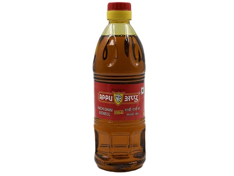 Appu Kachi Ghani Mustard Oil - Gold, 500 ml