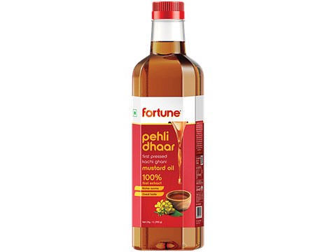 Fortune Pehli Dhaar First Pressed Kachi Ghani Mustard Oil, 1 L