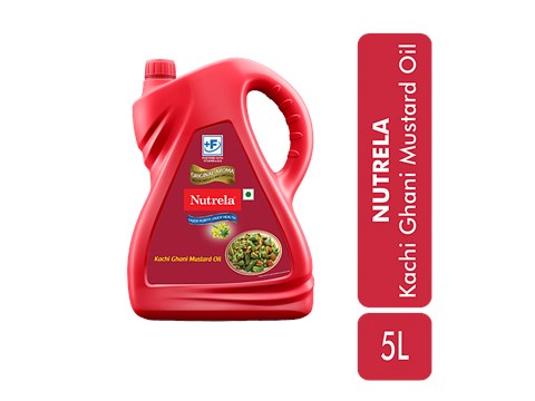 Nutrela Mustard Oil - Kachhi Ghani, 5 L